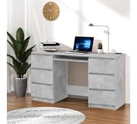 vidaXL Writing Desk Concrete Grey Engineered Wood Computer Study Laptop Table