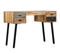vidaXL Writing Desk 110cm Solid Reclaimed Teak 4 Drawers Computer Study Table