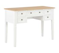 vidaXL Writing Desk White 109.5cm Wood French-style Office Laptop Desk Table
