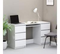 vidaXL Writing Desk White Engineered Wood Computer Table Laptop Workstation