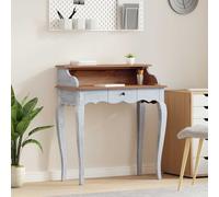 vidaXL Writing Desk with Drawer Brown and White 80 x 40 x 92 cm