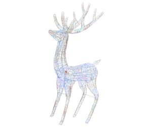 vidaXL XXL Acrylic Christmas Reindeer 250 LED, 180cm Tall, Colourful Lights, 8 Modes, 5m USB Cable (Code 329788)