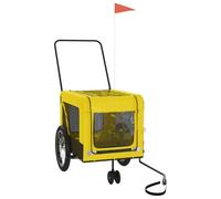 vidaXL Yellow and Black Pet Bike Trailer