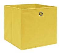 vidaXL Yellow Non-Woven Fabric Storage Boxes - Foldable Organisers for Wardrobe Shelves, Space-Saving, Modern Style (Set of 4)