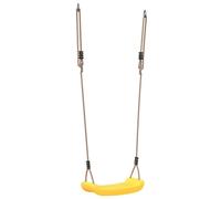 vidaXL Yellow Outdoor Swing Seat for Kids - Adjustable Rope, Secure Metal Rings, Weather-Resistant Plastic - 37x16x9 cm