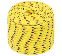 vidaXL Yellow Polypropylene Boat Rope - 12 mm Thick, 100 m Length - Durable and Weather-Resistant Cord for Boating, Sailing and Rigging
