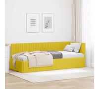 vidaXL Yellow Velvet Corner Bed Frame with Headboard 80 x 200 cm