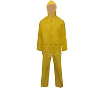 vidaXL Yellow Waterproof Heavy-duty Rain Suit XL - Outdoor Jacket & Bib Overalls with Hood, Pockets, Elastic Cuffs