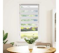 vidaXL White Zebra Blind 60 x 120 cm - Modern Light Filtering Curtain, Polyester Made, Includes Pull Chain, and Mounting Accessories