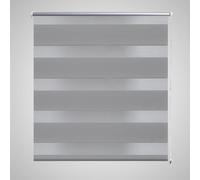 vidaXL Grey Zebra Blind - 80 x 150 cm, Modern Roller Shade with Adjustable Light Filtering Effect and Easy-to-Install Mounting Accessories