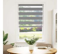 VidaXL Zebra Blind Grey - Modern Roller Blind with Adjustable Light Filtering, Easy Installation, Safety Warning Included, Size: 90 x 150 cm.