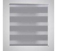 VidaXL Zebra Blind Grey - Modern Roller Blind with Adjustable Light Filtering, Easy Installation, Safety Warning Included, Size: 90 x 150 cm.