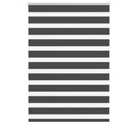 vidaXL Zebra Blind Black 105x100 cm Fabric Width 100.9 cm Polyester