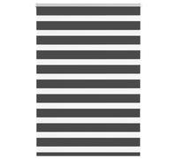 vidaXL Zebra Blind Black 115x100 cm Fabric Width 110.9 cm Polyester, zebra roller blind, dual roller blind, zebra blind for window