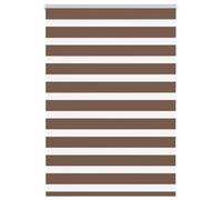 vidaXL Zebra Blind Brown 105x100 cm Fabric Width 100.9 cm Polyester, zebra roller blind, dual roller blind, zebra blind for window