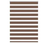 vidaXL Zebra Blind Brown 105x150 cm Fabric Width 100.9 cm Polyester, zebra roller blind, dual roller blind, zebra blind for window
