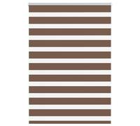 vidaxl zebra roller blind - brown polyester - 105x150 cm - alternating opaque & translucent fabric - easy light control - window shades for living room & bedroom