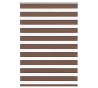 vidaXL Zebra Blind Brown 115x150 cm Fabric Width 110.9 cm Polyester, zebra roller blind, dual roller blind, zebra blind for window