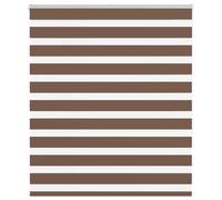 vidaXL Zebra Blind Brown 130x150 cm Fabric Width 125.9 cm Polyester
