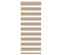 vidaXL Zebra Blind Sand Brown 55x100 cm Fabric Width 50.9 cm Polyester, zebra roller blind, dual roller blind, zebra blind for window