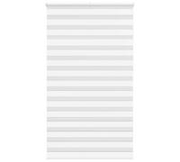 vidaxl zebra roller blind - white polyester -2-layer adjustable light control 120x230cm - modern pattern