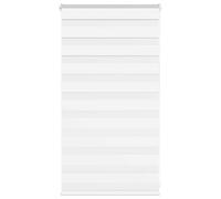 vidaXL Zebra Blind White 85x100 cm Fabric Width 80.9 cm Polyester, zebra roller blind, dual roller blind, zebra blind for window, double roller blind