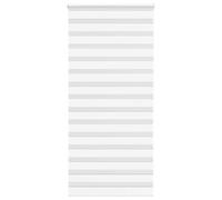 vidaxl zebra roller blind - white, 115x200 cm, polyester fabric, versatile installation, sleek design for living room, bedroom, office
