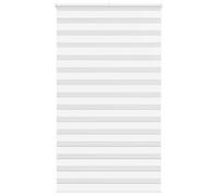 vidaxl zebra roller blind - white polyester -2-layer adjustable light control 120x230cm - modern pattern