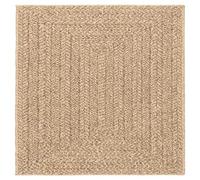 vidaXL Zizur 240 x 240 cm Jute Look Indoor and Outdoor Rug, Outdoor Rug, Floor Mat, Indoor Rug, Door Mat, Carpet
