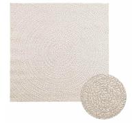 vidaXL ZIZUR Cream Jute Look Rug - Polypropylene 120x120 cm - Indoor Outdoor Carpet for Patio/Garden/Decor