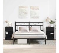 vidaXLBedside Cabinet2 pcs Black oak