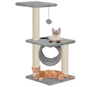 vidaXL Cat Tree w/ Sisal Scratching Posts 65cm Grey, Grey