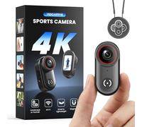 VIDCASTIVE 4K Mini Body Camera Wearable POV Action Cam with 1.47" Screen, 150-Min Battery, Magnetic & Clip Mount - Thumb-Size Sports Camera for Work, Travel, Pets and More (128 GB)