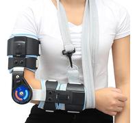 VIDECOR Hinged ROM Elbow Brace, Adjustable Post OP Elbow Brace Stabilizer Hand Arm Splint Recovery Support
