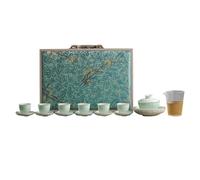VIDECOR Portable Tea Sets for Adults, Chinese Travel Tea Sets, Porcelain Vintage Tea Service for Gifts,Home Light Luxury Chinese Style Tea Set,F