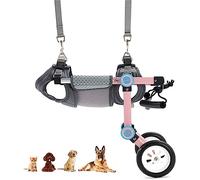 VIDECOR Shower Stool Mobility Pet Dog Wheelchair Cart Full Support 2 Wheel Adjustable for Small Dog Hind Legs Rehabilitation,Easy Assemble,Pink XXS