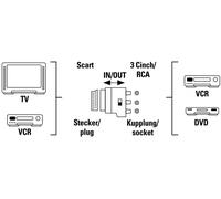 Video Adapter - SCART (M) To RCA Phono x 3 (F) - HAMA - NEW