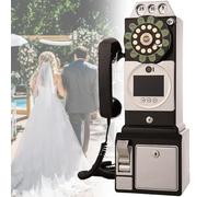 Video Audio Guest Book, 1080P Video Guestbook Wedding Phone, 32G SD Card Customized Video Audio Guest Book with Lens Recording, Retro 1957's Style Vintage Audio Guest Book Audio Messages(Black)