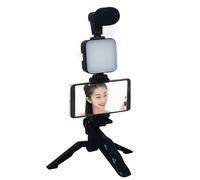 Video Blog Kit: Smartphone Video Kit with Shotgun Microphone, Adjustable LED Light, Flexible Tripod Smartphone Holder | A T Video Blog Setup