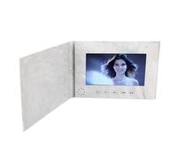 Video Brochure, 7 Inch Video Greeting Card USB Rechargeable DIY High Definition with 2GB Memory for Mother's Day (Grey)