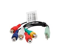 Video Cable BN39-01154W 0.3m 3.5mm Male 2.5mm Male to 5RCA Female Plug Audio Video AV Adapter Cable Cord for Samsung LED TV, Compatible ME40A ME40B ME46A ME46B ME55A ME55B ME65B ME75B Series TV