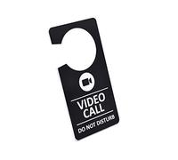 Video Call, Do Not Disturb Sign - Door Hanger, Home Office, Schooling, Lesson, Meeting, Chat (Black)