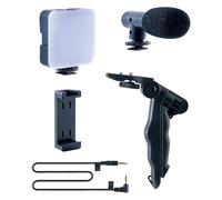 Video Call Live Streaming Video Conference Starter Set with Tripod Video Blog Set with LED Light Tripod Phone Clip VLOG Bundle