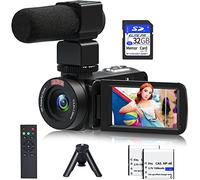 Video Camera, 1080P 30MP Camcorder IR Night Vision Vlogging Camera for YouTube, Remote Control 3.0" Touch Screen 18X Digital Zoom Camera Recorder with Microphone, Mini Tripod 2 Battries, 32GB SD Card