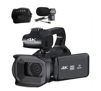 Video Camera, 18X Full 4K 60FPS Professional Camcorder For Live Stream Webcam 64MP Digital Video Camera 4 Rotate Screen Vlog Recorder(64G SD Card,With Microphone)