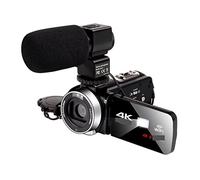 Video Camera, 48MP Video Camera Night Vision 4K Digital Camcorder Lens Hood Vlog Rotate Touch Screen Photography(Standard-01,With Microphone)
