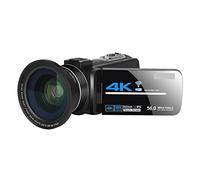 Video Camera, 4K 56MP Video Camera Camcorder Vlogging Camera Digital Vlogging Camera With 3.0 Inch HD Touch Screen/Night Vision/Wifi External Microphone(32GB SD Card,Camera-Lens)