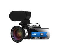 Video Camera, 4K Video Camera For Vlog Recording Digital Vlogging Camera With Night Vision WiFi Touch Screen HD Video Digital Camera Camcorder(64GB SD Card,K1 Blue-Mic-Lens)