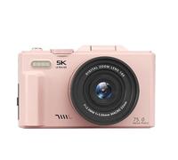 Video camera, 5K Digital Camera For Photography, 75MP Vlogging Camera, 3" 180° Flip Screen,18X Digital Zoom Point Shoot Camara 32GB(WD08 Pink)
