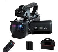 Video Camera Camcorder Auto Focus 4K Camcorder 18X Zoom 64MP Digital Video Camera For Streaming Webcam Time-lapse 4" Touch Screen Recorder(No SD Card,Video Camera)